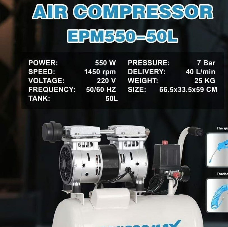 کمپرسور 50 لیتری سایلنت ادون پرومکس اصلی مدل EPM550-50L